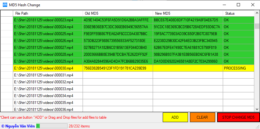 MD5 Hash Change